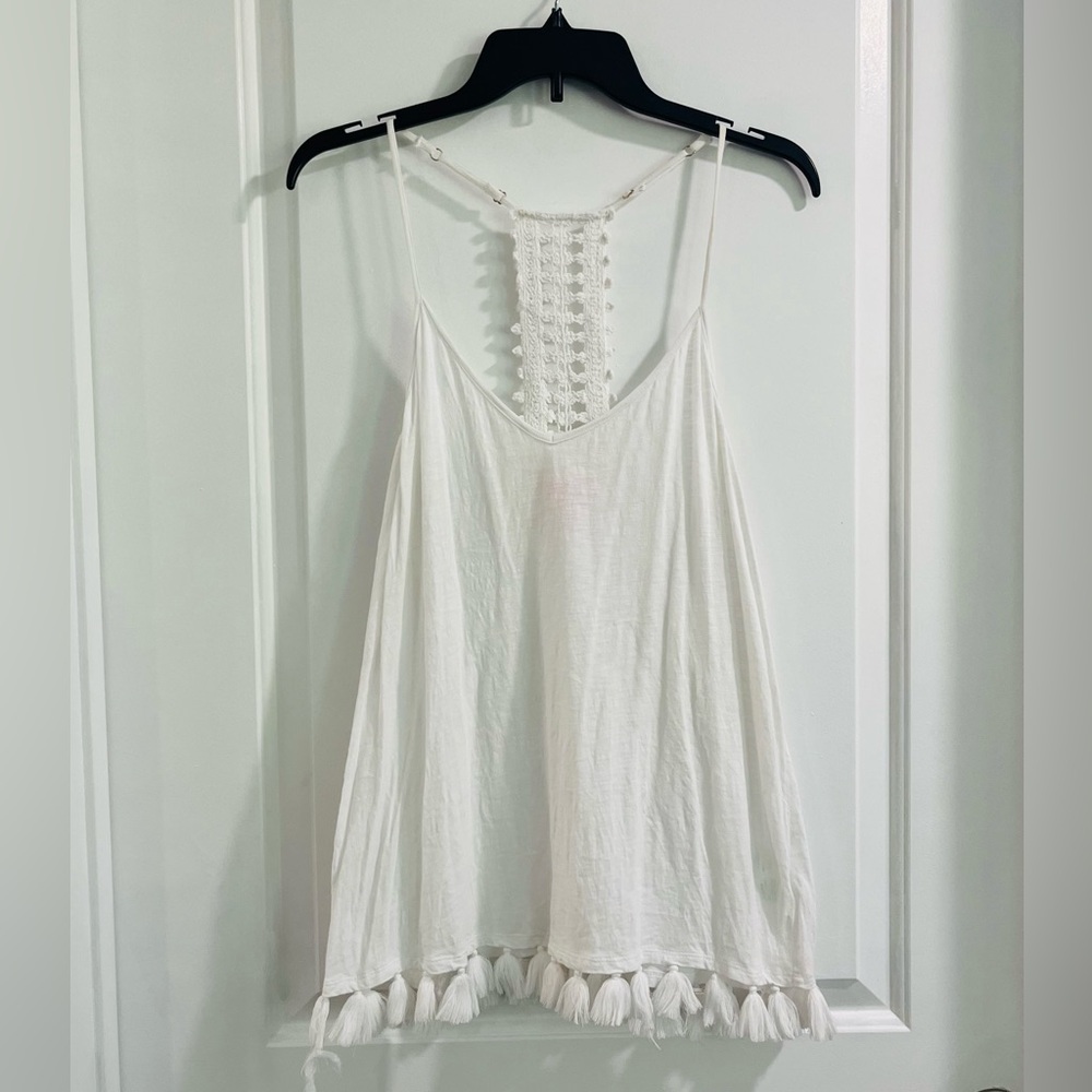 Lily Pulitzer White Crochet Racerback Swing Top